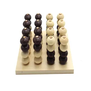 Wooden 3D gravity four in a row board game Montessori educational toy for kids logic thinking
