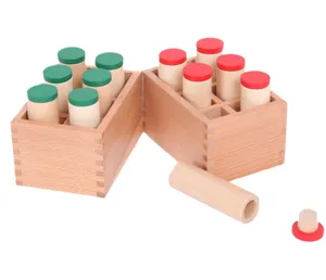 Montessori sensory sound cylinders educational toy wooden early learning auditory training tool