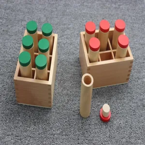 Montessori sensory sound cylinders early education wooden toy set for kids learning fun
