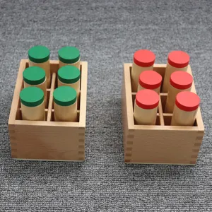 Montessori sensory sound cylinders wooden early education toy for kids learning and traininging.