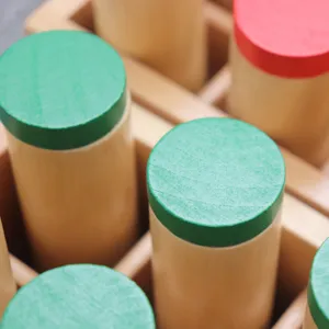 Montessori sensory sound cylinders wooden toy early education kids learning tool main item
