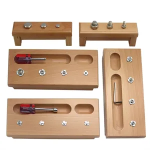Montessori Educational Wooden Screw Nut Toy Hand-Eye Coordination Early Learning Toy For Kids