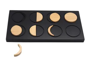 Montessori moon phases wooden puzzle board early education science toy learning tool detail view