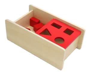 Montessori wooden shape sorting box early education geometric dropping box toy for baby