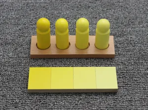 Montessori wooden color matching sorting toy set gradient yellow sensory early learning