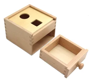 Montessori Holz Form Sortier Spielzeug Box mit Schublade fruehe paedagogische Lernwerkzeug.