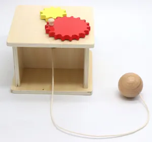 Wooden Montessori educational toy winder hand-eye coordination training tool for kids detail.
