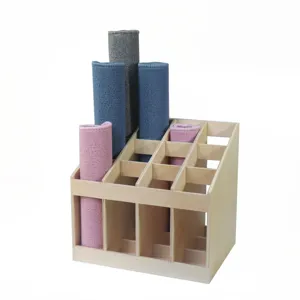 Wooden Montessori Carpet Rack Storage Cabinet Kindergarten Early Education Teaching Aid Organizer Display Shelf for Kids