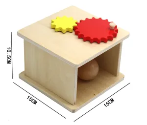 Wooden Montessori early education toy gear box intellectual hand-eye coordination training