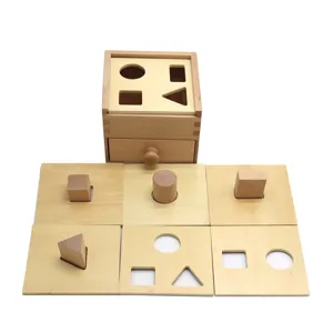 Montessori Holz Geometrische Sortierbox Buchenholz Pädagogisches Spielzeug Form Zuordnung Stapelblöcke Kleinkind Früherziehung