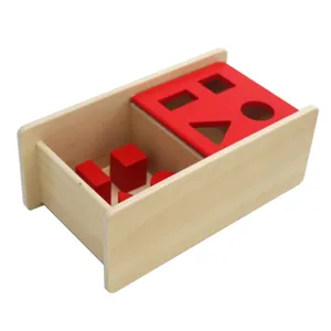 Montessori wooden shape sorting box toddler early education toy geometric blocks matching game