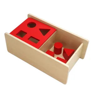 Montessori wooden shape sorter box, early education geometric matching toy for toddlers.