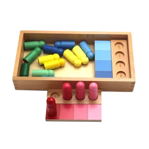 Montessori wooden color matching toy set with peg dolls and sorting boards for early kids education.