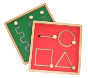 Montessori wooden pen tracking toy for early childhood education and hand-eye coordination.