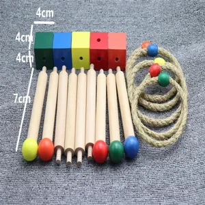 Detailed view of Montessori wooden educational toy with measurement dimensions for kids.