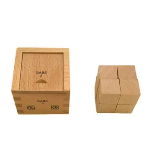 Froebel Gabe 3 wooden block educational toy set with storage box for kids learning.