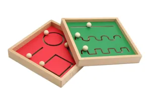 Montessori wooden bead maze toy for kids hand eye coordination early education puzzle.