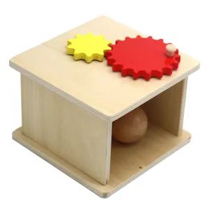 Montessori wooden educational toy gear turning box hand eye coordination early learning toy