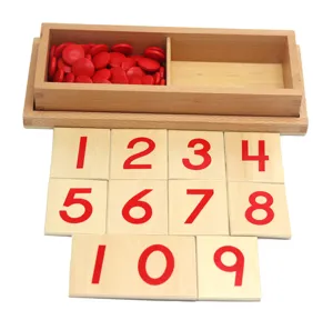 Montessori Math Toys Numbers and Counters Wooden Box Early Education Educational Toys