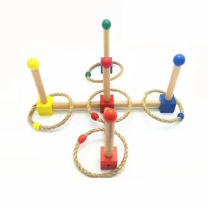 Montessori Wooden Educational Ring Toss Toy Hand-Eye Coordination Learning Sensory Game Toy For Kids Boys Girls