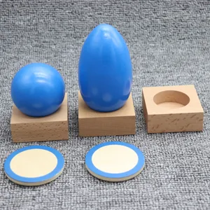 Montessori wooden geometric solid set early education sensory toy for kids learning blocks