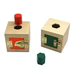Wooden Montessori lock box toy for early childhood education and sensory development sensory