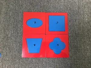 Montessori metal geometric insets set preschool educational learning toys for kids training