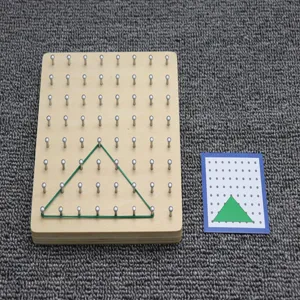 Wooden geoboard math toy early educational learning shape geometry peg board for kids boys and girls