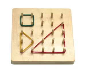 Wooden geoboard early education toy children shape cognitive geometric board detail view