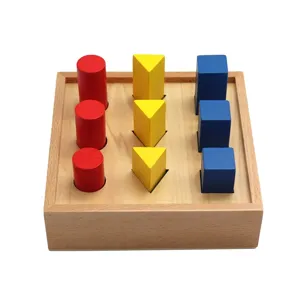 Wooden Geometric Shape Sorting Stacking Blocks Early Education Educational Toy