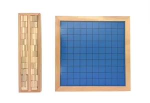 Montessori 1-100 continuous numbers board early math educational wooden toy set with grid.