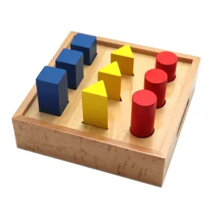 Wooden early education geometric shape sorting toy, cognitive stacking blocks for kids.