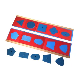 Montessori geometric inset cabinet wooden educational toy for early childhood learning shapes.