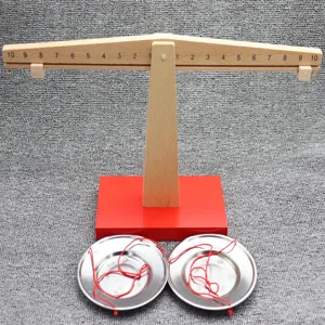 Montessori wooden balance scale educational math toy for kids early learning calculation