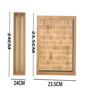 Montessori math toy 1-100 number board wooden educational early learning toy detail view