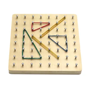 Wooden geoboard math learning toy for kids kindergarten early education shape geometry tool