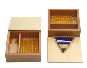 Set di giochi di matematica Montessori in legno con perline colorate per educazione dettagli.
