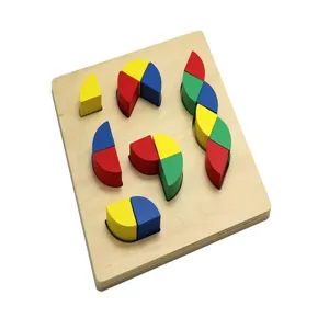 Wooden geometric shape puzzle for kids, early education cognitive sorting toy for toddlers.
