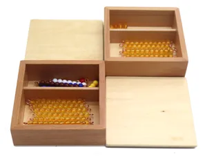 Set di giocattoli in legno Montessori per la matematica con barrette di perline e scatole