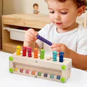 Wooden educational color matching memory training puzzle toy for kids early learning