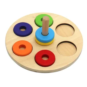 Montessori Holz Sortierspielzeug farblich passendes Steckbrett fruhe Bildung Baby Spielzeug.
