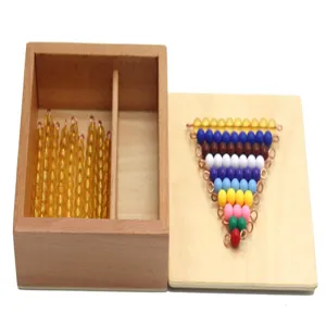 Giocattolo educativo Montessori in legno set scala di perline per apprendimento precoce.