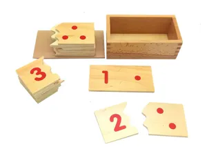 Montessori wooden math puzzle educational toy early learning number and dot counting set.