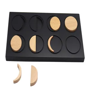Montessori wooden moon phases educational toy detail view, science learning toy for kids.