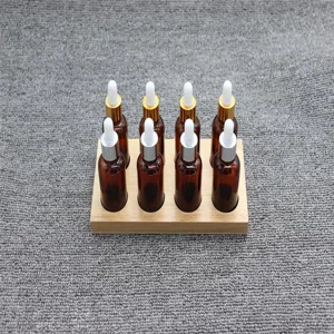 Montessori taste training bottles wooden sensory educational toy set detail view.