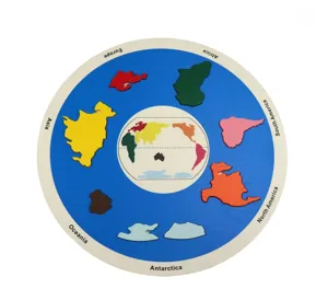 Childrens wooden world map continents puzzle early educational learning toy board