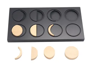 Montessori Wooden Moon Phases Matching Toy Educational Early Learning Cognitive Puzzle for Kids