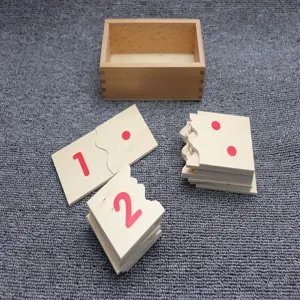 Montessori wooden numbers matching puzzle early education math learning toy set for kids