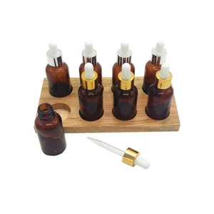 Montessori Sensory Taste Training Educational Toy Wooden Base With Brown Glass Dropper Bottles Early Childhood Learning Montessori Toys
