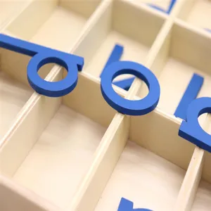 Montessori movable alphabet wooden box early learning cognitive educational toy detail view